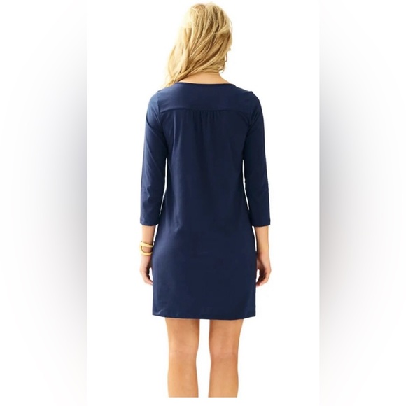 Lilly Pulitzer 3/4 Sleeve Blair Jersey Shift Dress w Soutache Appliqué - Picture 5 of 10